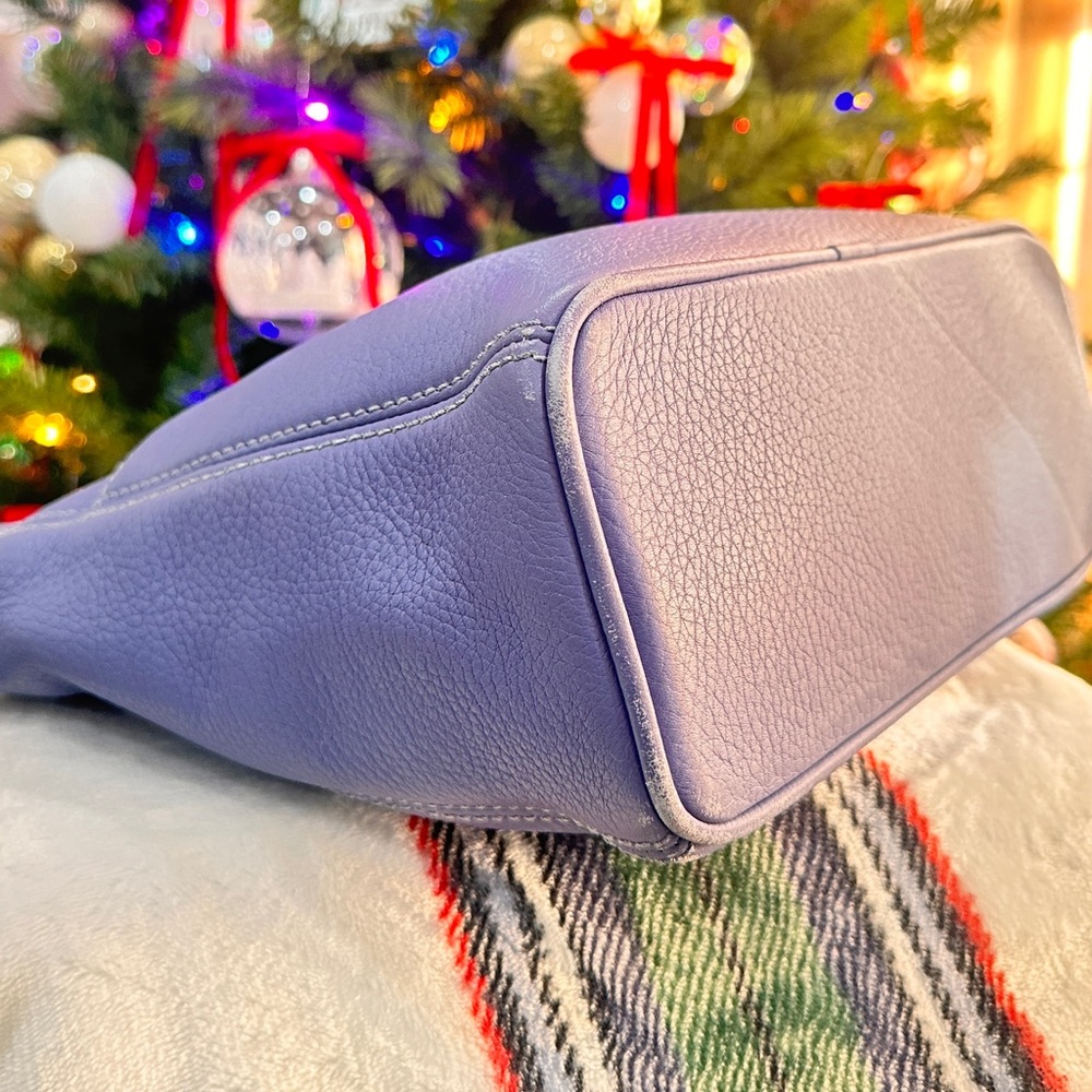 COACH Vintage Sonoma Pocket Zip Natural Grain Leather-Periwinkle - Picture 8 of 15